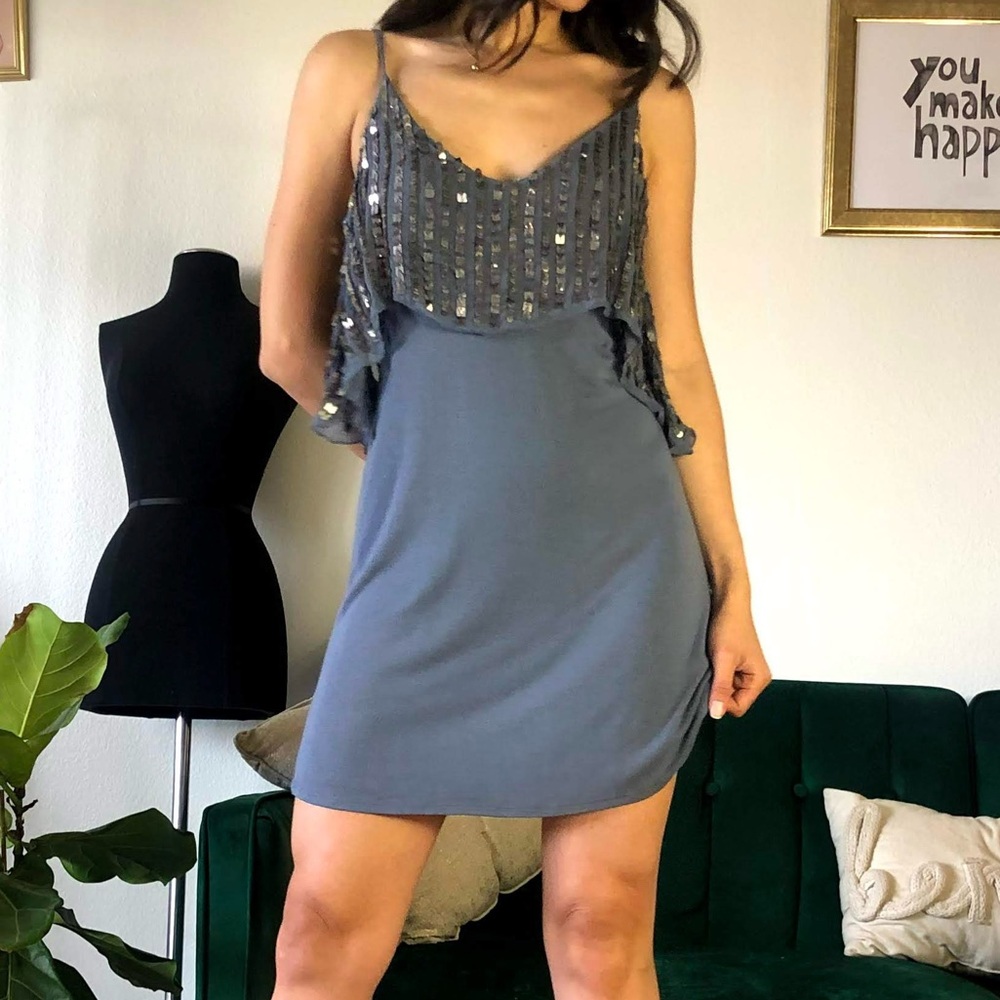 Babakul Blue Embellished Dress Super Soft Fabric Size XS